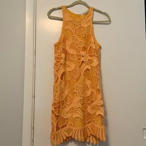 Lovers and Friends yellow floral lace dress